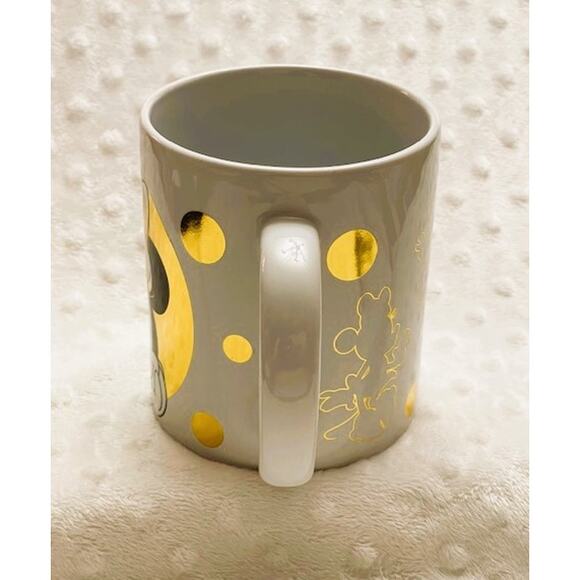 Disney Minnie Mouse Dots & Outlines of Gold Large 20oz Ceramic Mug-NEW - Picture 2 of 6